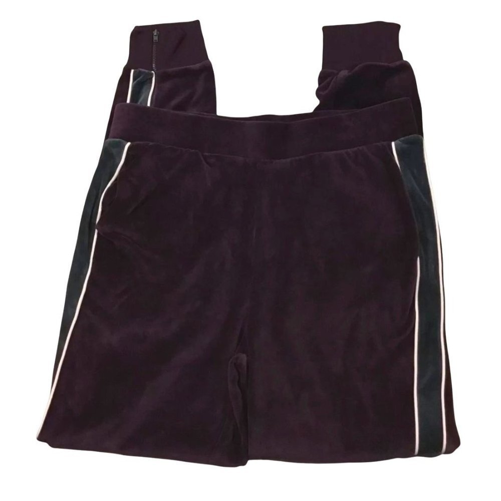 Fabletics Womens Britt Joggers Sweatpants Track Pants Purple Gray XS Velour